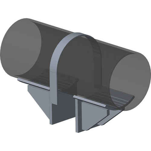 Опора неподвижная хомутовая с дополнительными упорами для тепловых сетей ТС-669.00.00 920х270х592 мм Серия 5.903-13 выпуск 7-95 53,5 кг