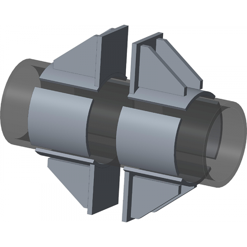 Опора неподвижная двухупорная усиленная с дополнительными подушками для тепловых сетей ТС-663.00.00 1420х500х340х1704 мм Серия 5.903-13 выпуск 7-95 224 кг